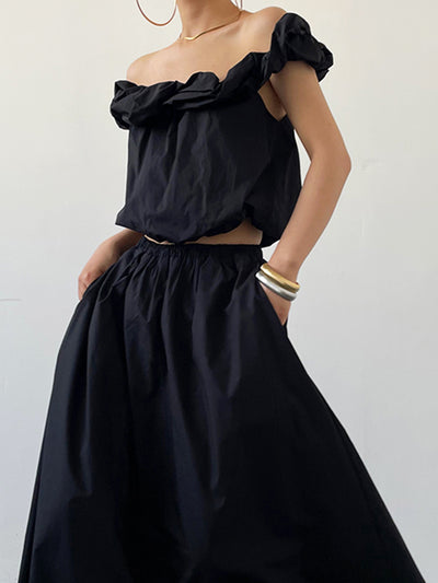 off shoulder tops and long skirt setup