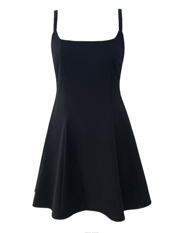 camisole flare back ribbon mini dress