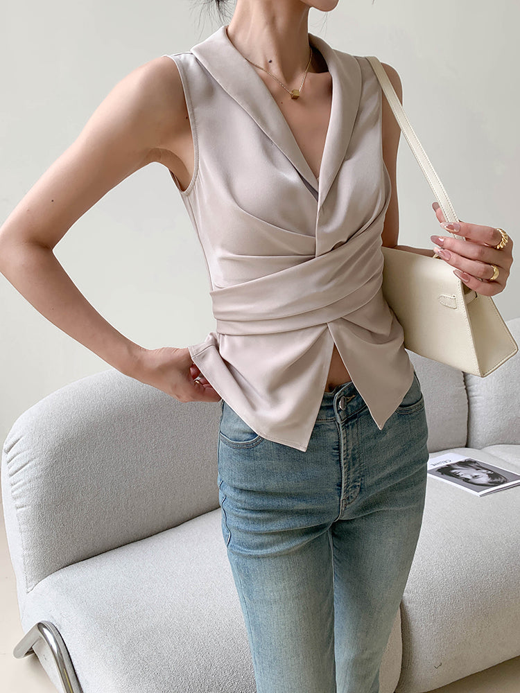 waist slim v neck vest