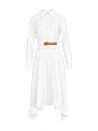 white shirt waist belt one piece