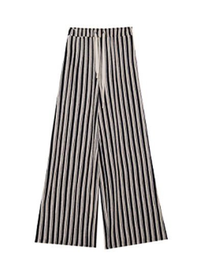 stripe wide straight pants
