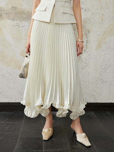 flower petal style pleats skirt