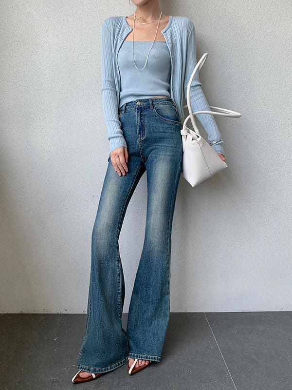 sweater long sleeve tops camisole 2 piece set