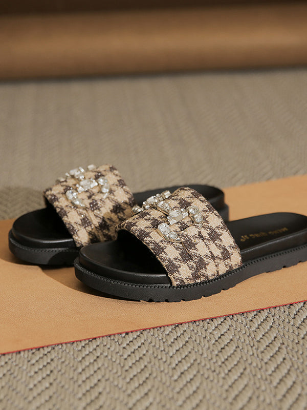 houndstooth bijou flat sandals
