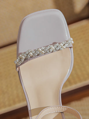pearl bijou chunky heel sandals
