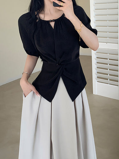 puff sleeve niche design tops