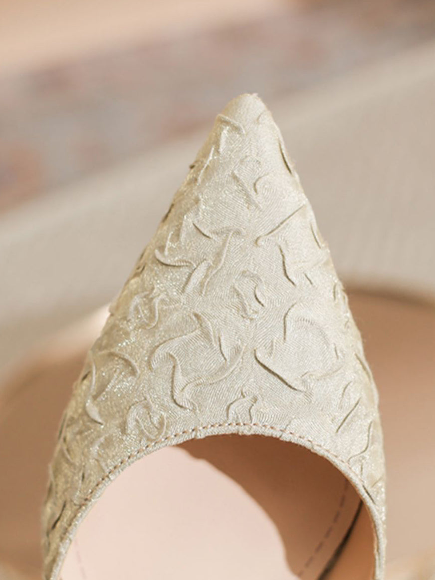 pearl strap pointed toe pumps