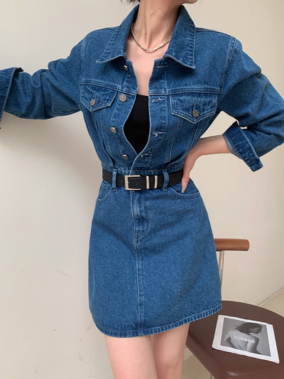 denim tight mini one piece