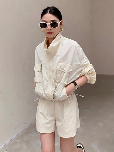 uv cut jacket short pants setup