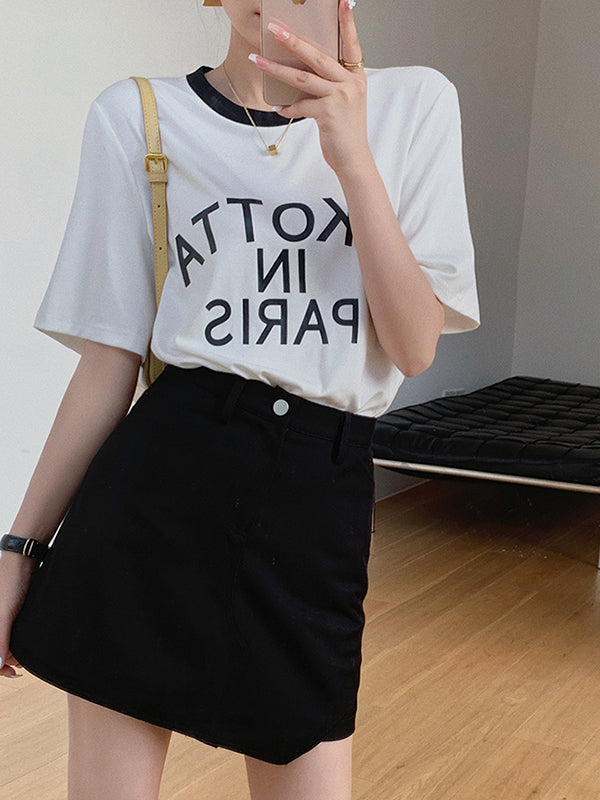 denim culottes mini skirt