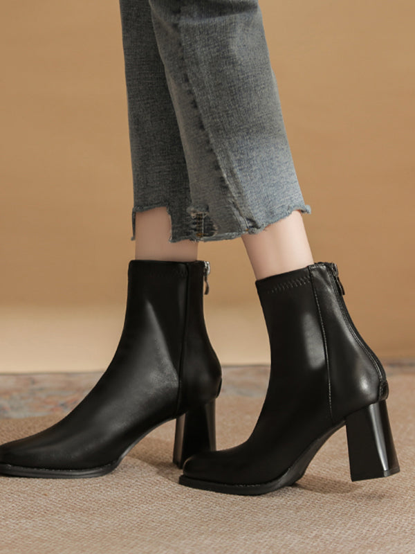 square toe short boots