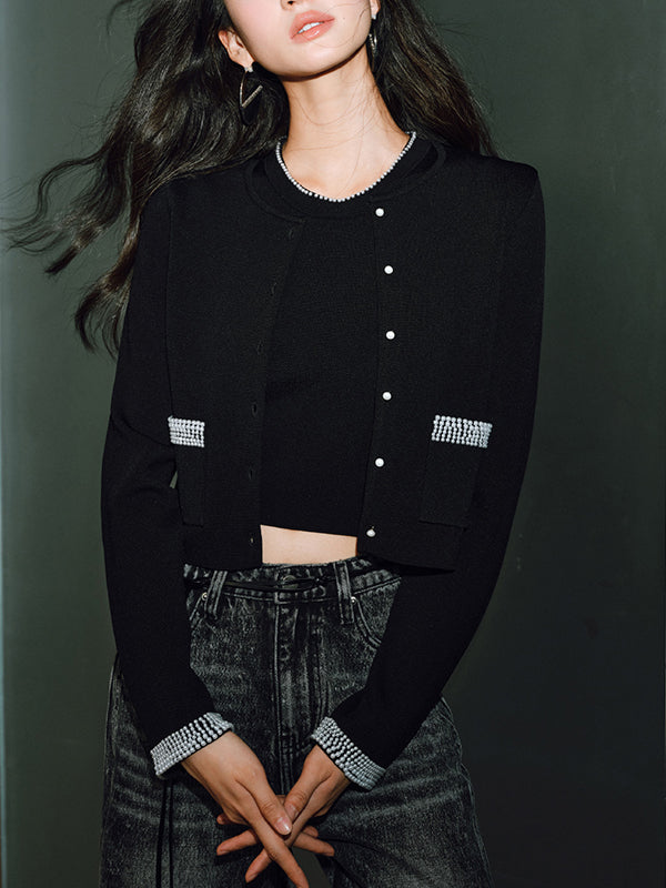 pearl cardigan tank top 2piece set
