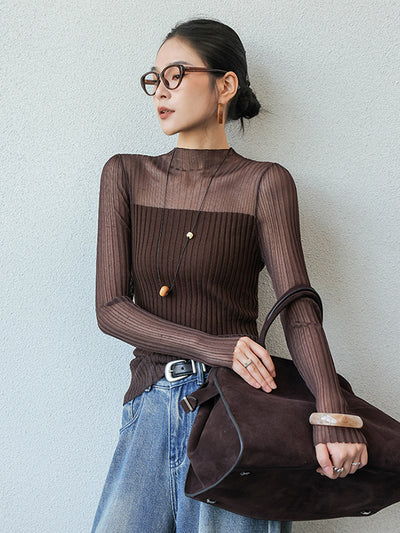 see through long sleeve tops