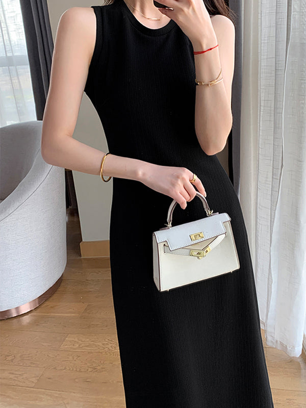 sleeveless slim style long dress