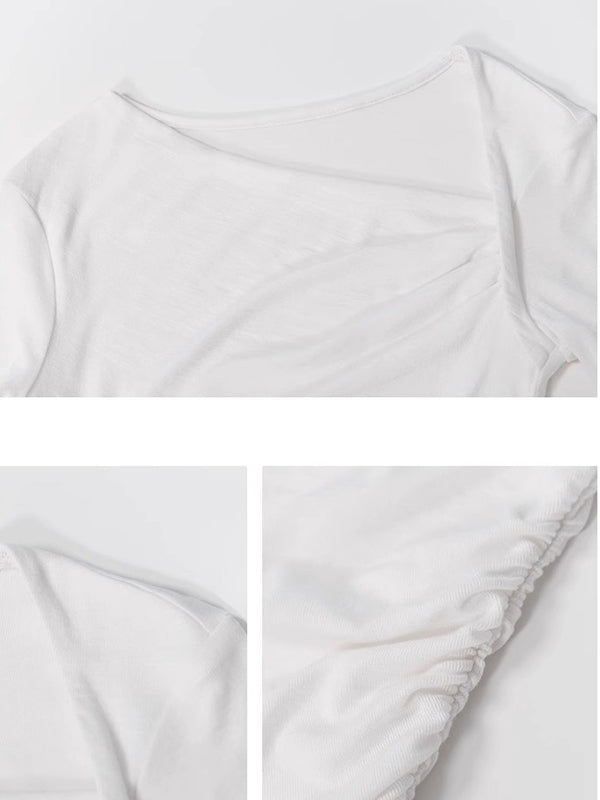 asymmetry fit long sleeve tops